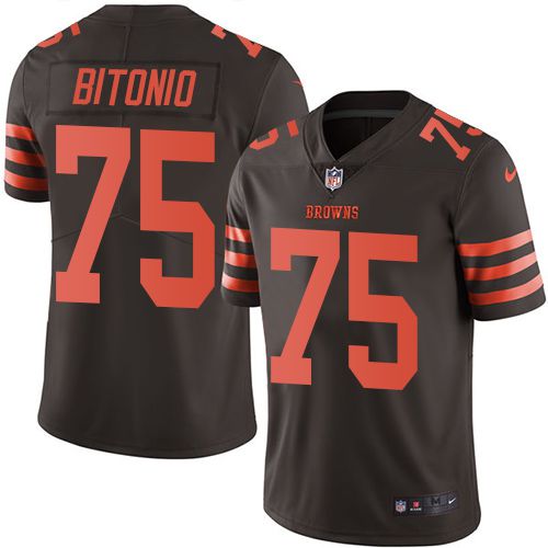 Men Cleveland Browns #75 Joel Bitonio Nike Brown Color Rush Legend NFL Jersey